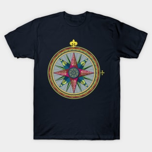 Antique Naval Sea Map Wind rose Compass Sail Ships T-Shirt